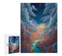 Jigsaw 500 PCS Fantasy Cloud Cityscape Jigsaw Puzzles for Adults Improve Memory Challenging To Complete Christmas Birthday Gifts 500 PCS