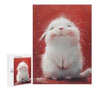 Jigsaw 500 PCS Fluffy White Bunny Jigsaw Puzzles for Teenagers Improve Memory Educational Challenge Gifts for Friends And Family 500 PCS