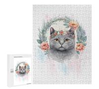 Jigsaw 500 PCS for Adults British Shorthair Cat Art Puzzle for Adults Relaxing Games Analysis And Logic Stress Reduction Gifts 500 PCS