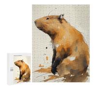 Jigsaw 500 PCS for Adults Capybara Watercolor Adult Jigsaw Puzzle Fun Games Analysis And Logic Unique Birthday And Gifts 500 PCS