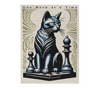 Jigsaw 500 PCS for Adults Cat Chess Poster Teenagers Puzzles Family Game Pattern Assembly Deal As Gifts for The Whole Family 500 PCS