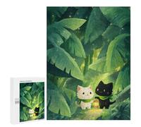 Jigsaw 500 PCS for Adults Cats in The Jungle Illustration Puzzle for Adults Relaxing Games Analysis And Logic Stress Reduction Gifts 500 PCS