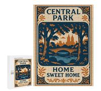 Jigsaw 500 PCS for Adults Central Park Home Sweet Home Poster Jigsaw Puzzle Brain Teaser Game Difficult Hard Deal As Gifts for The Whole Family 500 PCS