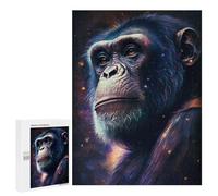 Jigsaw 500 PCS for Adults Chimpanzee Galaxy Portrait Jigsaw Puzzle Brain Teaser Game Difficult Hard Deal As Gifts for The Whole Family 500 PCS