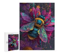`jigsaw 500 PCS for Adults Colorful Bee Art Print Jigsaws for Adults Puzzle Stress Reliever Challenging To Complete Stress Reduction Gifts 500 PCS