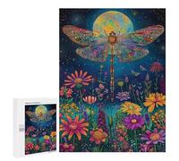 `jigsaw 500 PCS for Adults Colorful Dragonfly Garden Jigsaws for Adults Puzzle Stress Reliever Challenging To Complete Stress Reduction Gifts 500 PCS