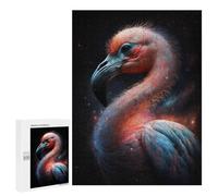 Jigsaw 500 PCS for Adults Cosmic Flamingo Artwork-1 Jigsaw Puzzle Brain Teaser Game Difficult Hard Deal As Gifts for The Whole Family 500 PCS