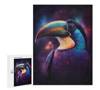 Jigsaw 500 PCS for Adults Cosmic Toucan Portrait Jigsaw Puzzle Brain Teaser Game Difficult Hard Deal As Gifts for The Whole Family 500 PCS