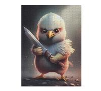 Jigsaw 500 PCS for Adults Eagle Chick with Sword Puzzles for Adults Brain Teaser Game Perfect Decoration Help The Brain Exercise 500 PCS