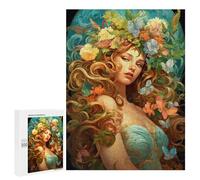 Jigsaw 500 PCS for Adults Fantasy Floral Goddess Art Print -1 Jigsaw Puzzle Brain Teaser Game Difficult Hard Deal As Gifts for The Whole Family 500 PCS