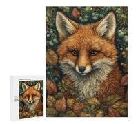 Jigsaw 500 PCS for Adults Fox in Whimsical Forest Adult Jigsaw Puzzle Fun Games Analysis And Logic Unique Birthday And Gifts 500 PCS