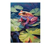 Jigsaw 500 PCS for Adults Frog on A Leaf Painting Puzzles for Adults Brain Teaser Game Perfect Decoration Help The Brain Exercise 500 PCS