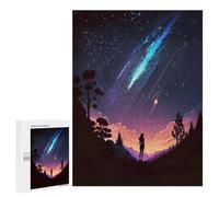 Jigsaw 500 PCS for Adults Galaxy Stargazing Girl Adult Jigsaw Puzzle Fun Games Analysis And Logic Unique Birthday And Gifts 500 PCS