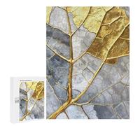 Jigsaw 500 PCS for Adults Golden Leaf Mosaic Jigsaw Puzzle Brain Teaser Game Difficult Hard Deal As Gifts for The Whole Family 500 PCS