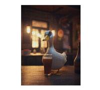 Jigsaw 500 PCS for Adults Goose Drinking Beer at Bar Puzzles for Adults Brain Teaser Game Perfect Decoration Help The Brain Exercise 500 PCS