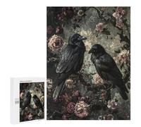 `jigsaw 500 PCS for Adults Gothic Raven Wall Art Print Jigsaws for Adults Puzzle Stress Reliever Challenging To Complete Stress Reduction Gifts 500 PCS