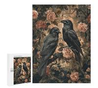 `jigsaw 500 PCS for Adults Gothic Raven Wall Mural-1 Jigsaws for Adults Puzzle Stress Reliever Challenging To Complete Stress Reduction Gifts 500 PCS