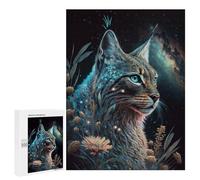 Jigsaw 500 PCS for Adults Magical Celestial Lynx Jigsaw Puzzle Brain Teaser Game Difficult Hard Deal As Gifts for The Whole Family 500 PCS