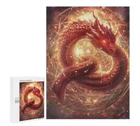 `jigsaw 500 PCS for Adults Magical Fire Dragon Artwork Jigsaws for Adults Puzzle Stress Reliever Challenging To Complete Stress Reduction Gifts 500 PCS
