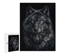 Jigsaw 500 PCS for Adults Majestic Black Wolf Portrait Puzzle for Adults Relaxing Games Analysis And Logic Stress Reduction Gifts 500 PCS