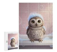 Jigsaw 500 PCS for Adults Owl in A Bubble Bath Jigsaw Puzzle Brain Teaser Game Difficult Hard Deal As Gifts for The Whole Family 500 PCS