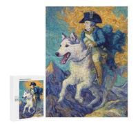 `jigsaw 500 PCS for Adults Painting Man Riding Husky -1 Jigsaws for Adults Puzzle Stress Reliever Challenging To Complete Stress Reduction Gifts 500 PCS