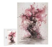 Jigsaw 500 PCS for Adults Pink Cherry Tree Adult Jigsaw Puzzle Fun Games Analysis And Logic Unique Birthday And Gifts 500 PCS