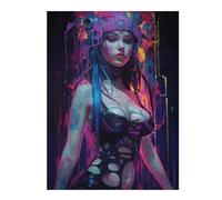 Jigsaw 500 PCS for Adults Punk Girl No7 Puzzles for Adults Brain Teaser Game Perfect Decoration Help The Brain Exercise 500 PCS