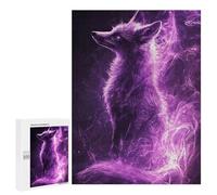 Jigsaw 500 PCS for Adults Purple Fire Fox Jigsaw Puzzle Brain Teaser Game Difficult Hard Deal As Gifts for The Whole Family 500 PCS