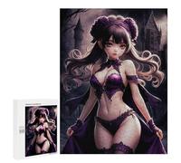 Jigsaw 500 PCS for Adults Purple Gothic Anime Girl Jigsaw Puzzle Brain Teaser Game Difficult Hard Deal As Gifts for The Whole Family 500 PCS