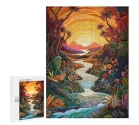 Jigsaw 500 PCS for Adults Sunrise over The River Jigsaw Puzzle Brain Teaser Game Difficult Hard Deal As Gifts for The Whole Family 500 PCS