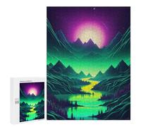 Jigsaw 500 PCS for Adults Synthwave Abstract Odyssey Adult Jigsaw Puzzle Fun Games Analysis And Logic Unique Birthday And Gifts 500 PCS