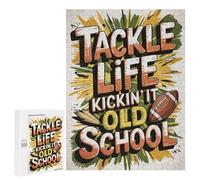 Jigsaw 500 PCS for Adults Tackle Life Old School Football Puzzle for Adults Relaxing Games Analysis And Logic Stress Reduction Gifts 500 PCS