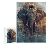 `jigsaw 500 PCS for Adults Urban Elephant Majesty Jigsaws for Adults Puzzle Stress Reliever Challenging To Complete Stress Reduction Gifts 500 PCS