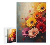 Jigsaw 500 PCS for Adults Vibrant Blooming Flowers Jigsaw Puzzle Brain Teaser Game Difficult Hard Deal As Gifts for The Whole Family 500 PCS