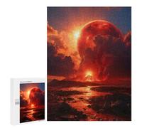 Jigsaw 500 PCS for Adults Volcanic Red Moon Adult Jigsaw Puzzle Fun Games Analysis And Logic Unique Birthday And Gifts 500 PCS