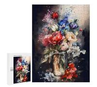 Jigsaw 500 PCS for Adults Watercolor Flower Bouquet Painting Jigsaw Puzzle Brain Teaser Game Difficult Hard Deal As Gifts for The Whole Family 500 PCS