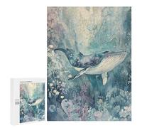 `jigsaw 500 PCS for Adults Whale Swimming in Ocean Jigsaws for Adults Puzzle Stress Reliever Challenging To Complete Stress Reduction Gifts 500 PCS