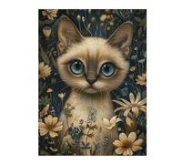 Jigsaw 500 PCS for Adults Whimsical Siamese Cat Puzzles for Adults Brain Teaser Game Perfect Decoration Help The Brain Exercise 500 PCS