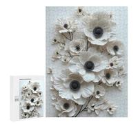 Jigsaw 500 PCS for Adults White Anemone Flowers Adult Jigsaw Puzzle Fun Games Analysis And Logic Unique Birthday And Gifts 500 PCS