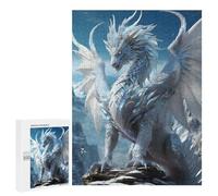 Jigsaw 500 PCS for Adults White Heaven Elder Dragon Adult Jigsaw Puzzle Fun Games Analysis And Logic Unique Birthday And Gifts 500 PCS