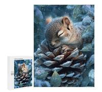 `jigsaw 500 PCS for Adults Winter Squirrel Resting Jigsaws for Adults Puzzle Stress Reliever Challenging To Complete Stress Reduction Gifts 500 PCS