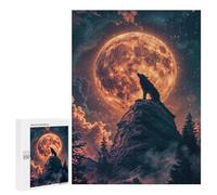 Jigsaw 500 PCS for Adults Wolfs Lunar Serenade Adult Jigsaw Puzzle Fun Games Analysis And Logic Unique Birthday And Gifts 500 PCS