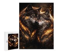 Jigsaw 500 PCS for Adults Wolves Couple - Luxury Animal Wall Art - Romantic Gift Decor Puzzle for Adults Relaxing Games Analysis And Logic Stress Reduction Gifts 500 PCS