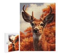 Jigsaw 500 PCS for Teenagers Autumn Deer Portrait Puzzles for Teenagers Improve Memory for Birthday, Chrismas Christmas Birthday Gifts 500 PCS