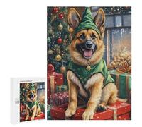 Jigsaw 500 PCS for Teenagers Christmas German Shepherd Decor Puzzles for Teenagers Improve Memory for Birthday, Chrismas Christmas Birthday Gifts 500 PCS