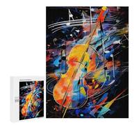 Jigsaw 500 PCS for Teenagers Colorful Abstract Violin Art Print Puzzle For Teenagers Difficult Hard Fun Activities at Home Addictive Toys to Cultivate Patience 500 PCS
