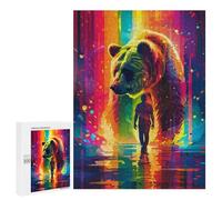 Jigsaw 500 PCS for Teenagers Colorful Bear Encounter Puzzles for Teenagers Improve Memory for Birthday, Chrismas Christmas Birthday Gifts 500 PCS
