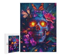 Jigsaw 500 PCS for Teenagers Colorful Sugar Skull Artwork-1 Puzzles for Teenagers Improve Memory for Birthday, Chrismas Christmas Birthday Gifts 500 PCS