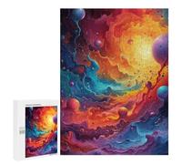 Jigsaw 500 PCS for Teenagers Cosmic Abstract Painting Puzzle For Teenagers Enhance Memory Challenging To Complete Family Fun & Game Night 500 PCS